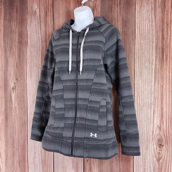 *READ* Under Armour Womens Medium Storm Full Zip Hooded Jacket Gray 1240071 - Picture 2 of 14